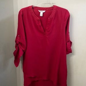 White House+Black Market Red Blouse